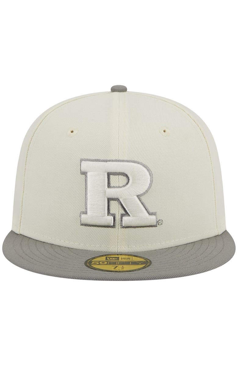 New Era Men's New Era Stone/Gray Rutgers Scarlet Knights Chrome & Concrete 59FIFTY Fitted Hat, Alternate, color, 