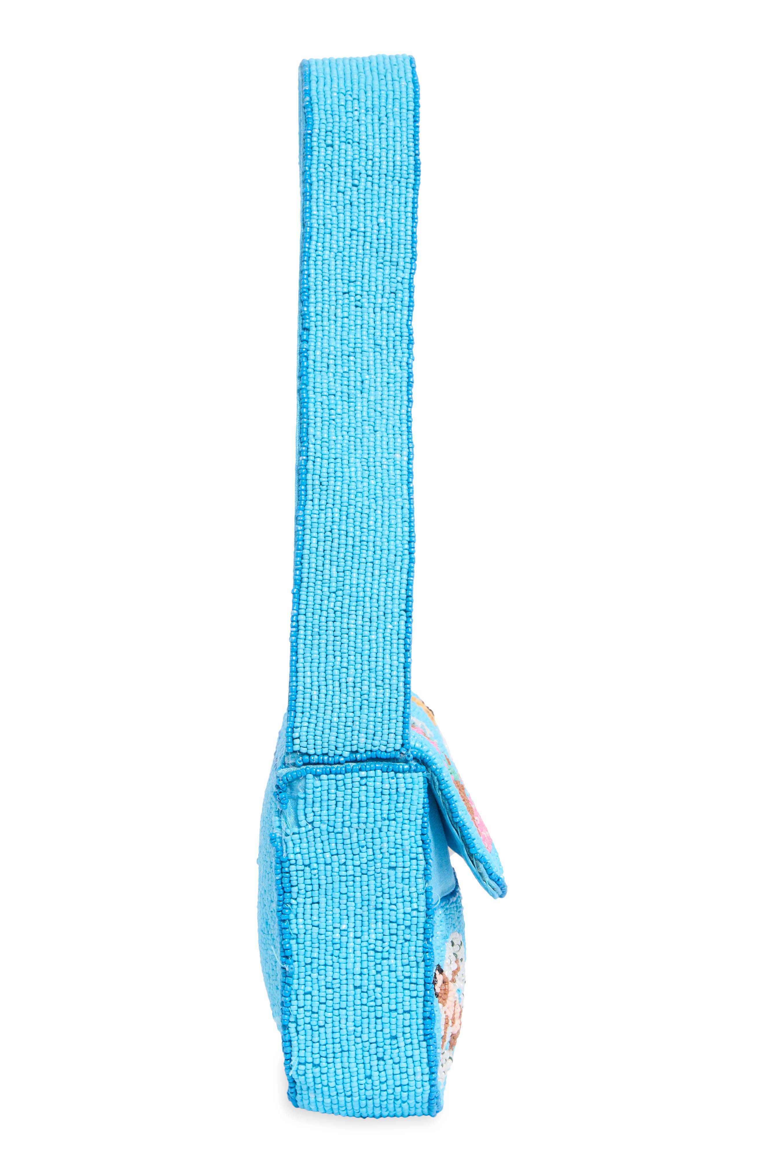 Pool Scene Beaded Shoulder Bag, Alternate, color, BLUE MULTI