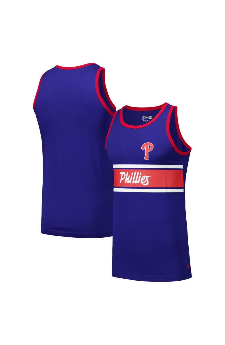 New Era Men's New Era Royal Philadelphia Phillies Jersey Ringer Tank Top, Main, color, 