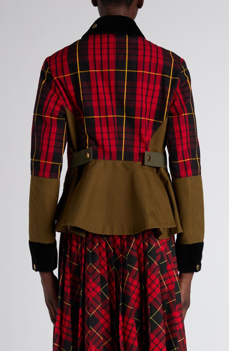 McQueen Deconstructed Tartan Ripstop Jacket, Alternate, color, Bordeaux