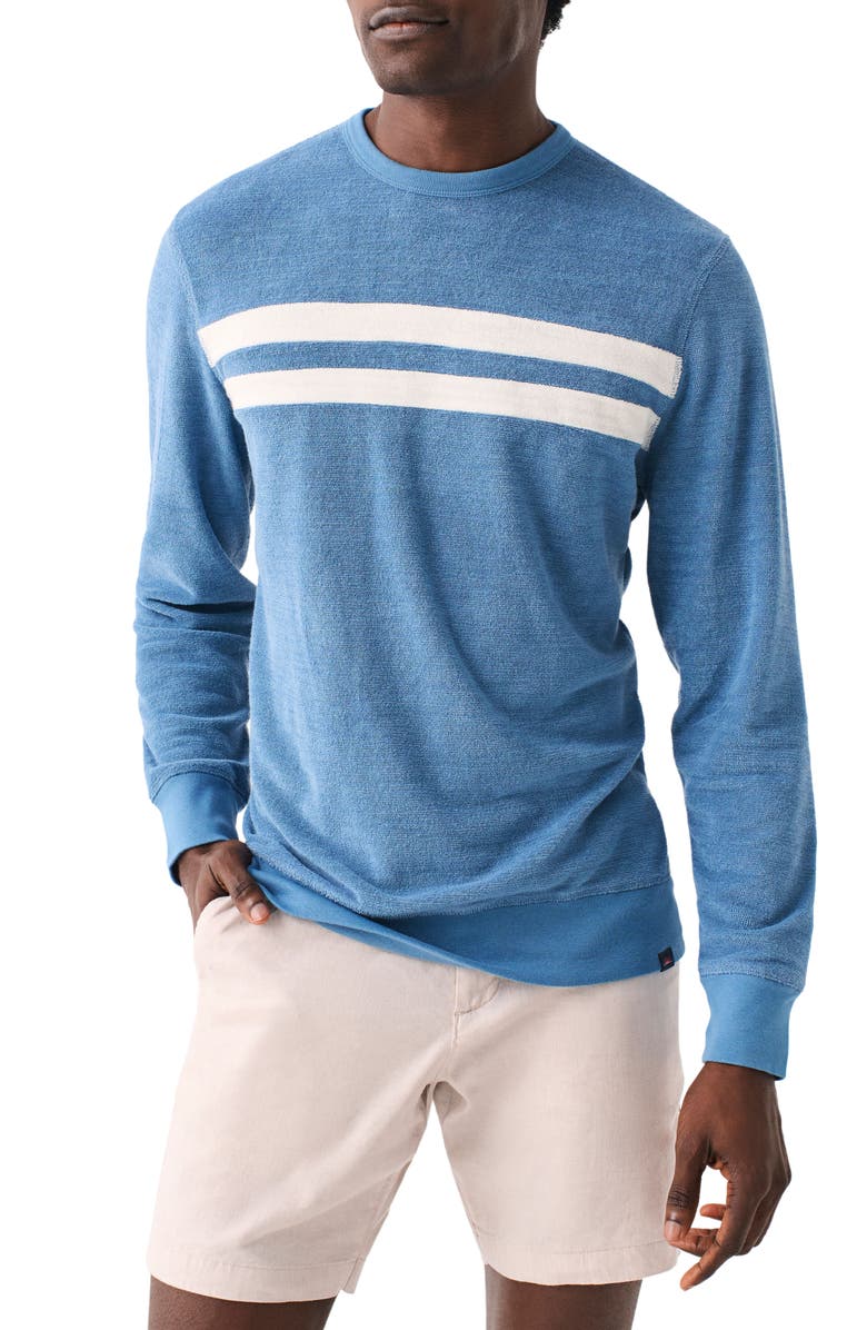 Faherty Cabana Surf Stripe Terry Cloth Crewneck Sweatshirt, Main, color, 