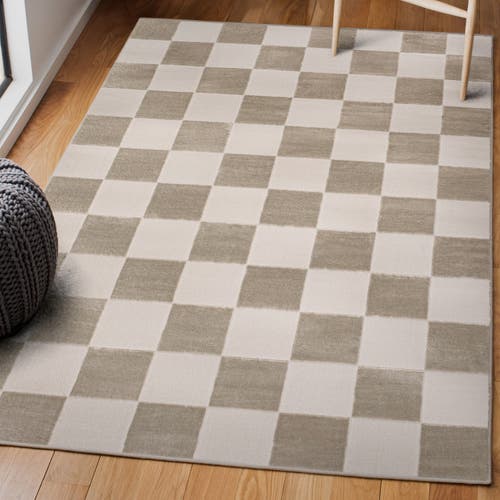 JONATHAN Y JONATHAN Y THEA MODERN GEOMETRIC CHECKERBOARD HIGH-LOW AREA RUG 