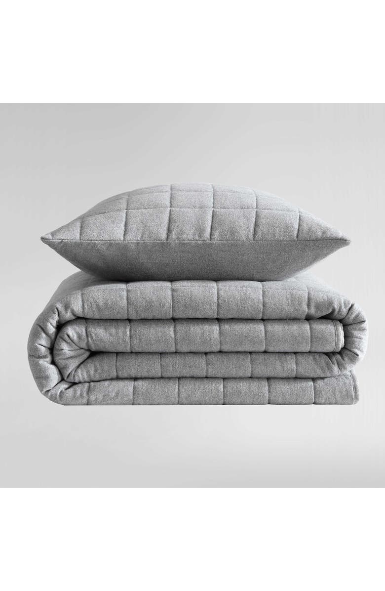 Calvin Klein Home Mélange Flannel Set of 2 Pillow Shams, Alternate, color, Grey
