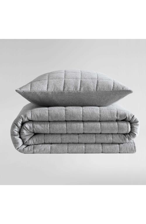 Calvin Klein Home Mélange Flannel Set Of 2 Pillow Shams In Grey