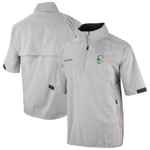 Men's Columbia  Gray WM Phoenix Open Big Shot Omni-Wick Short Sleeve Half-Zip Windbreaker Jacket
