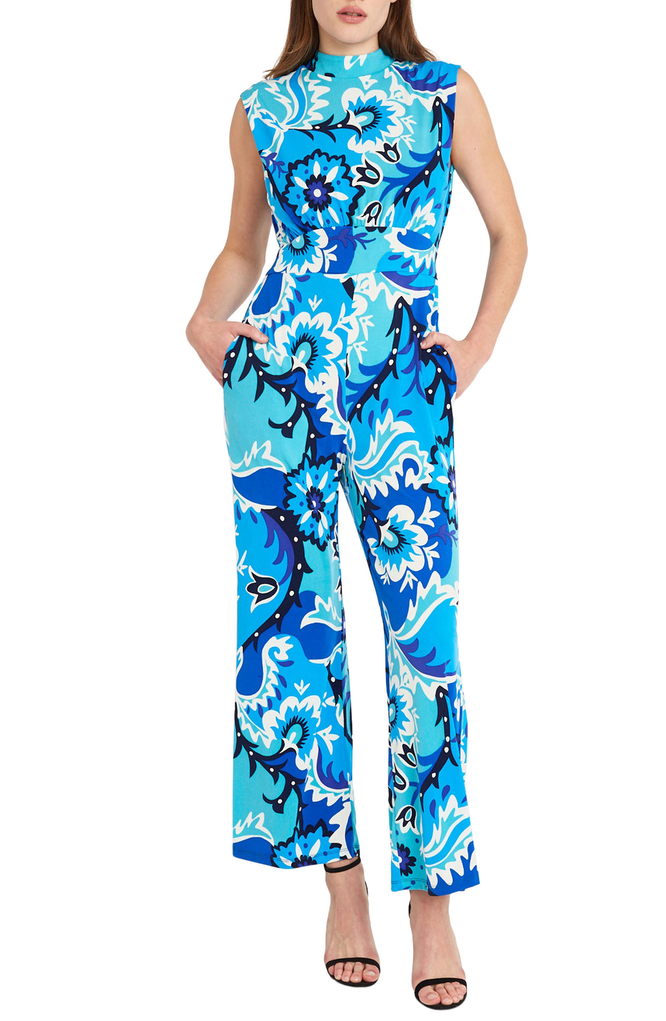 DONNA MORGAN FOR MAGGY Floral Sleeveless Jumpsuit