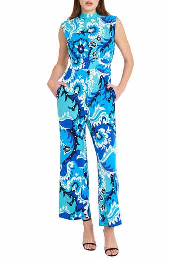 DONNA MORGAN FOR MAGGY Floral Sleeveless Jumpsuit