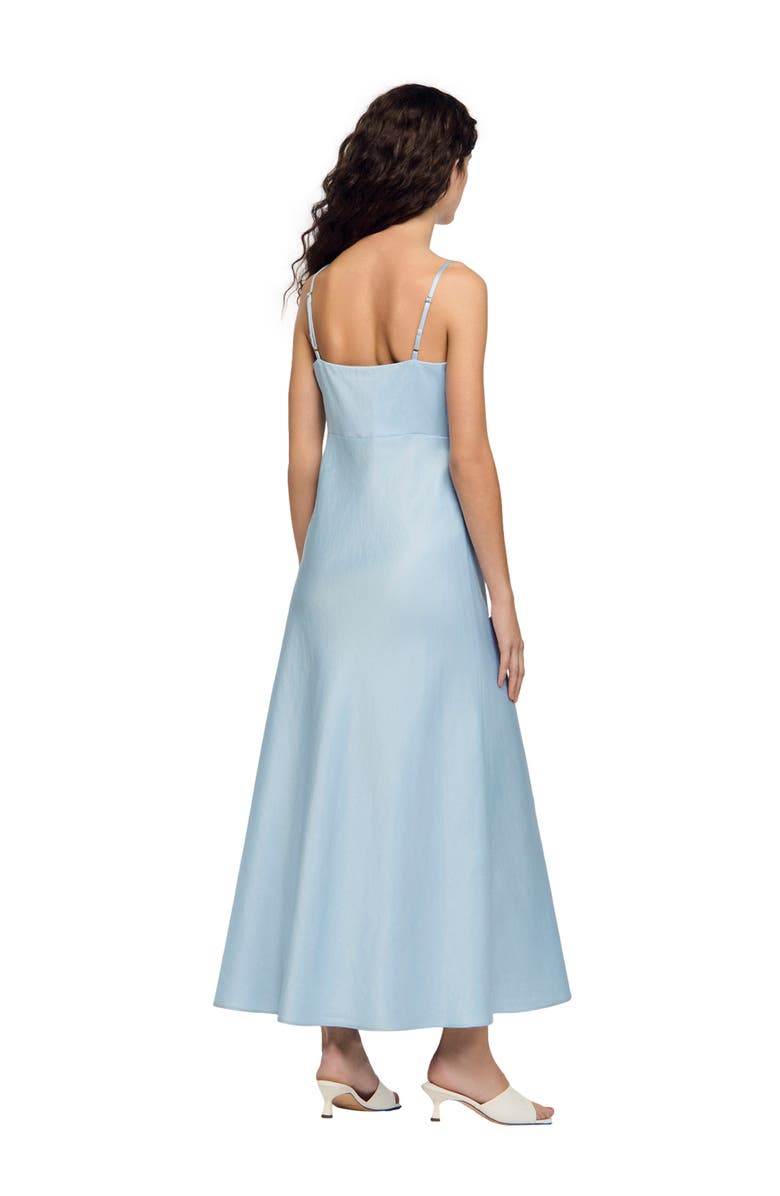 SANDRO Satin-effect maxi dress, Alternate, color, Blue Sky