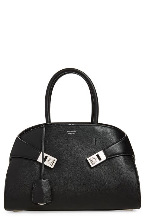 Small Hug Leather Top Handle Bag