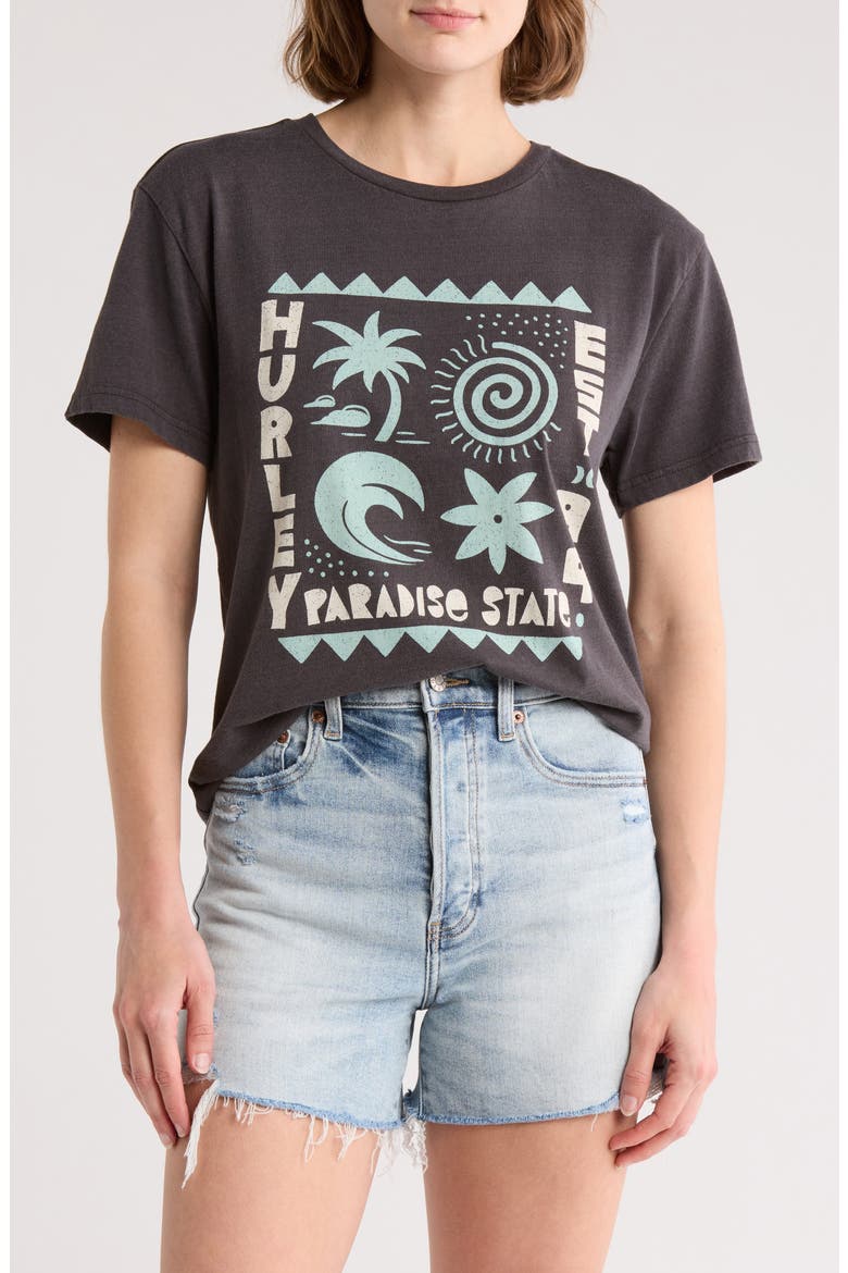 Paradise State Graphic T-Shirt, Main, color, OFF BLACK