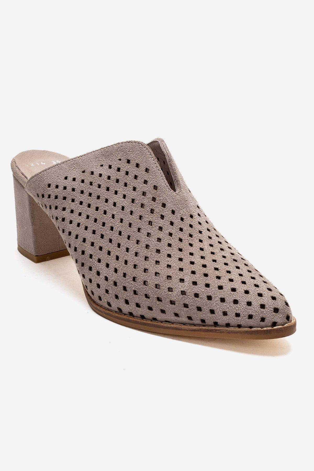 Toen Leather Block Heel Mule, Alternate, color, Beige Suede