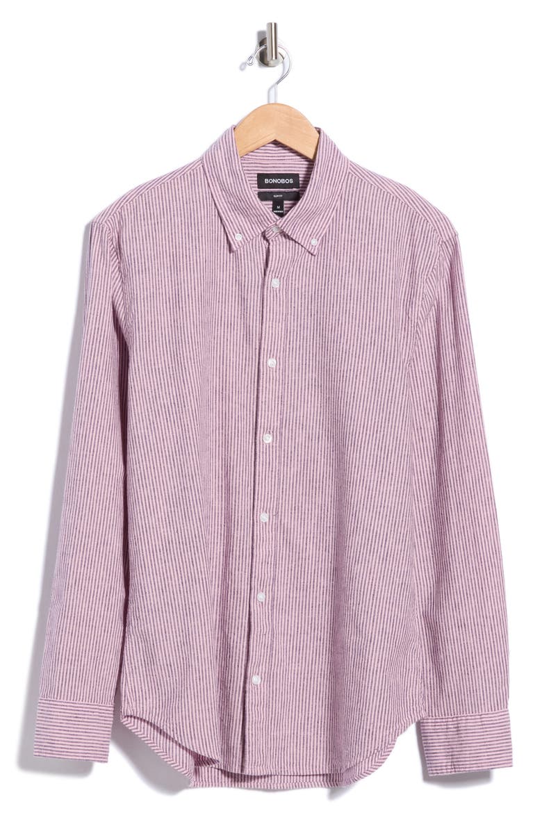 Striped Cotton and Linen Long Sleeve Shirt, Alternate, color, CHELSEA STRIPE C45