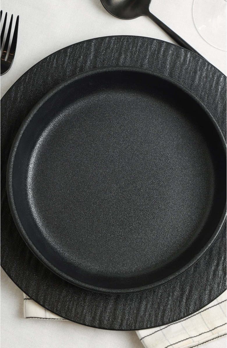 Stone Lain Senso New Bone China 12-Piece Dinnerware Set, Alternate, color, Black