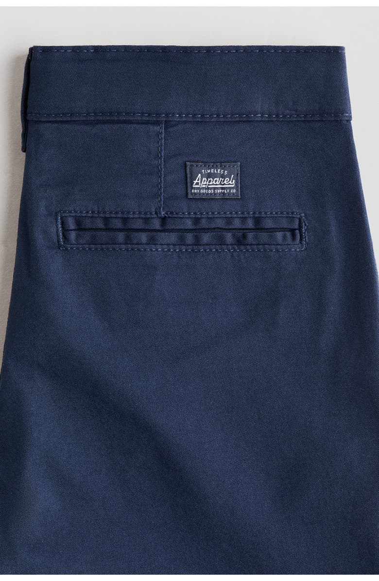 H&M Cotton Chino Shorts, Alternate, color, Navy Blue