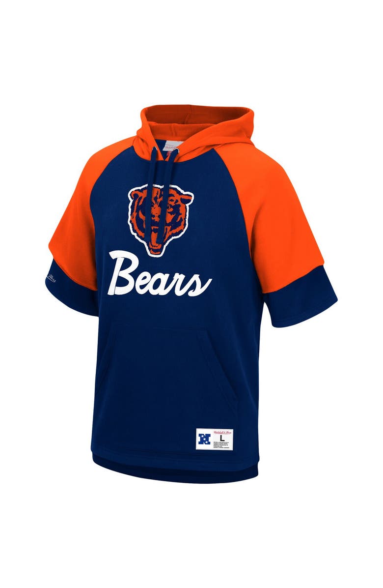 Mitchell & Ness Men's Mitchell & Ness Navy Chicago Bears Home Advantage Raglan Short Sleeve Pullover Hoodie, Alternate, color, Navy