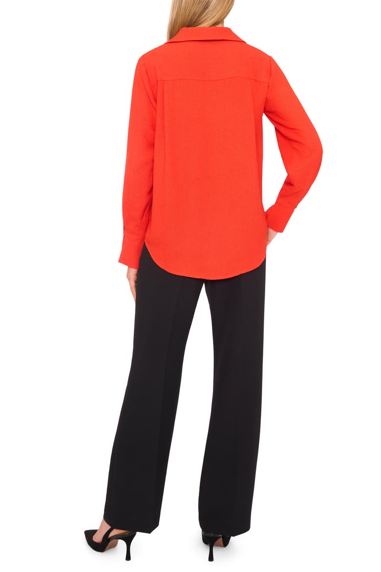 Tonal Stripe Collared Split Neck Top, Alternate, color, POINCIANA
