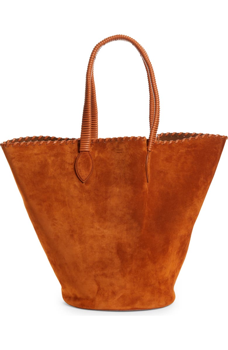 Khaite The Osa Whipstitch Suede Tote, Main, color,