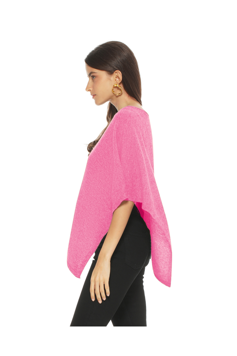 Pure Cashmere Capelet Poncho, Alternate, color, Fuchsia