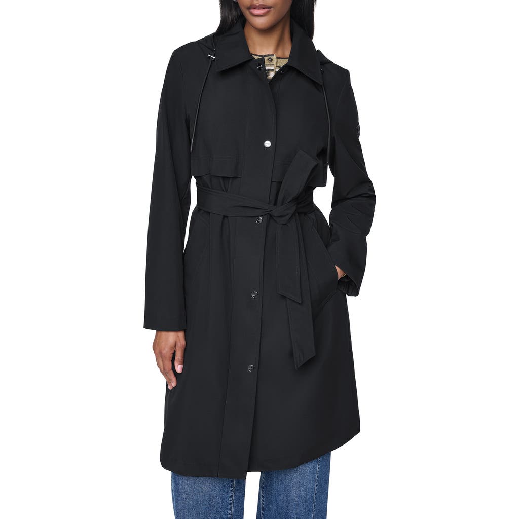 Dkny Flextech Trench Coat In Black