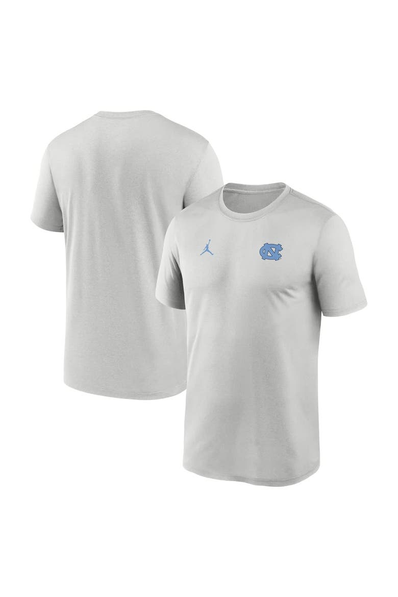 Men's Jordan Brand Gray North Carolina Tar Heels 2025 Sideline Small Logo Legend Performance T-Shirt, Main, color, Gray