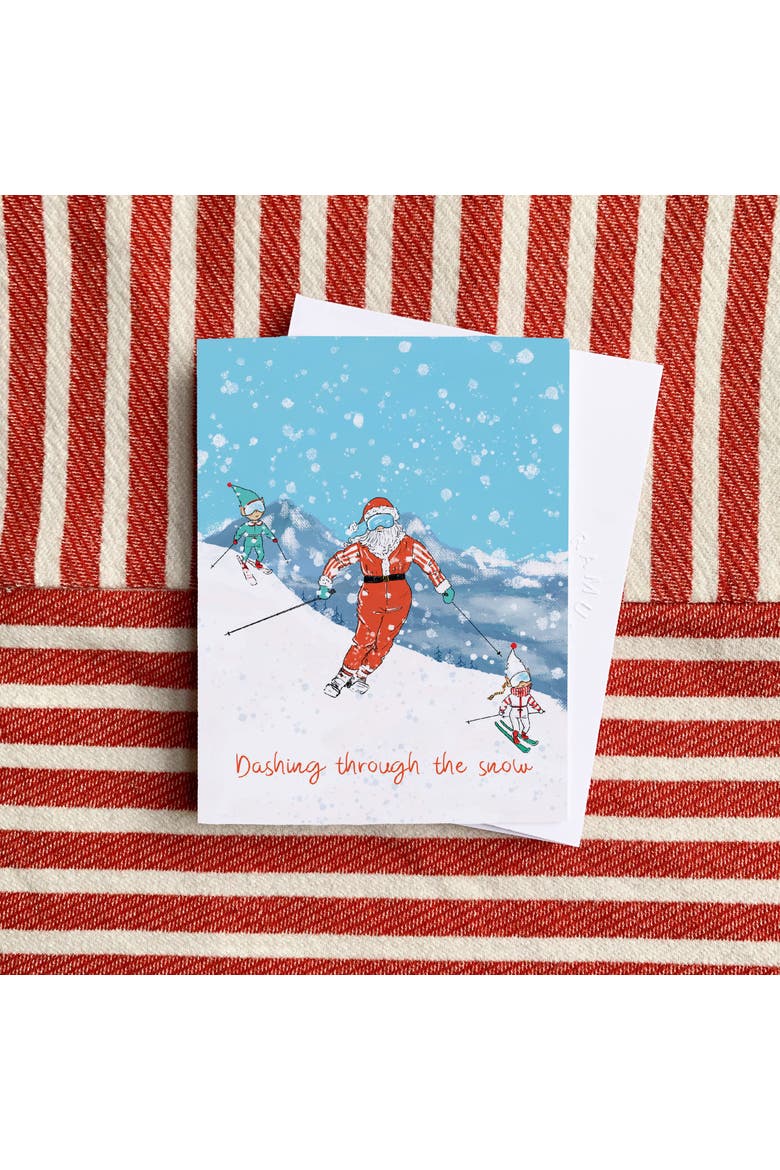 Ski Santa Winter/Holiday/Christmas Greeting Card Pack Sets, Alternate, color, Multi-Pack