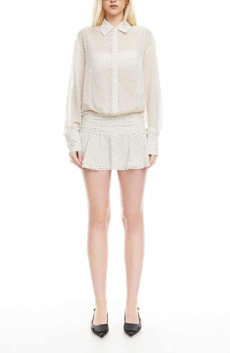 LIONESS Girls, Girls, Girls Polka Dot Long Sleeve Minidress