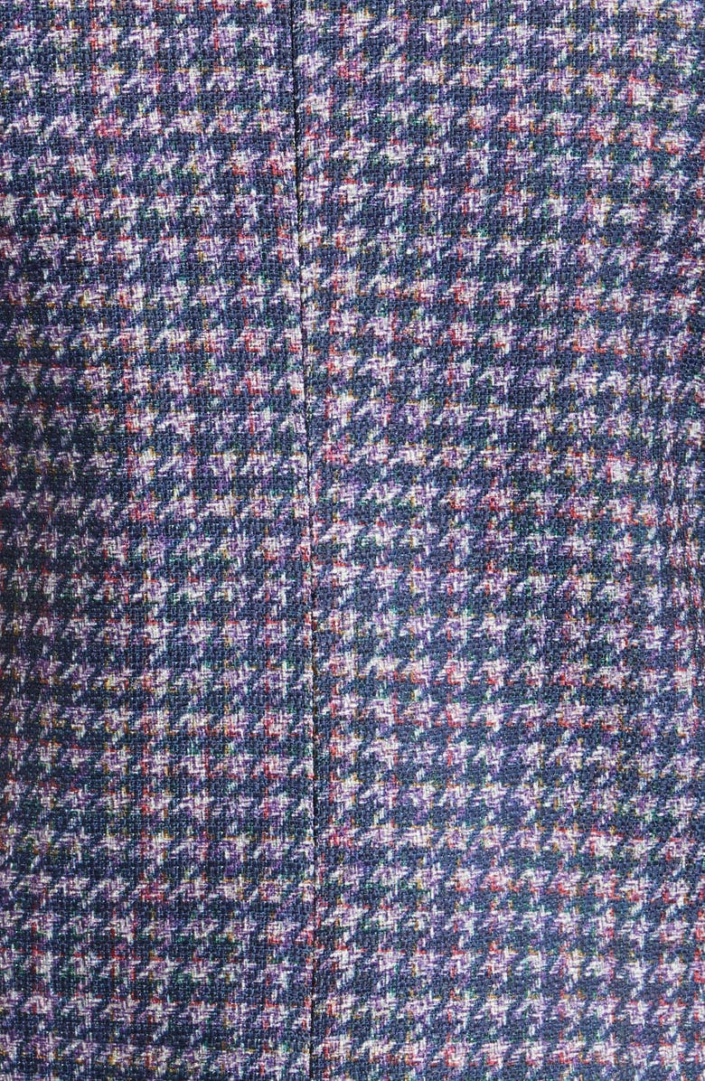 Tahari ASL Houndstooth Faux Double Breasted Blazer, Alternate, color, Navy/ Pink/ Violet