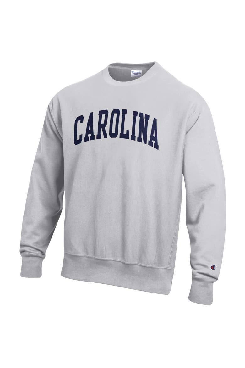 Men's Champion Gray North Carolina Tar Heels Reverse Weave Fleece Sweatshirt, Alternate, color, Gray