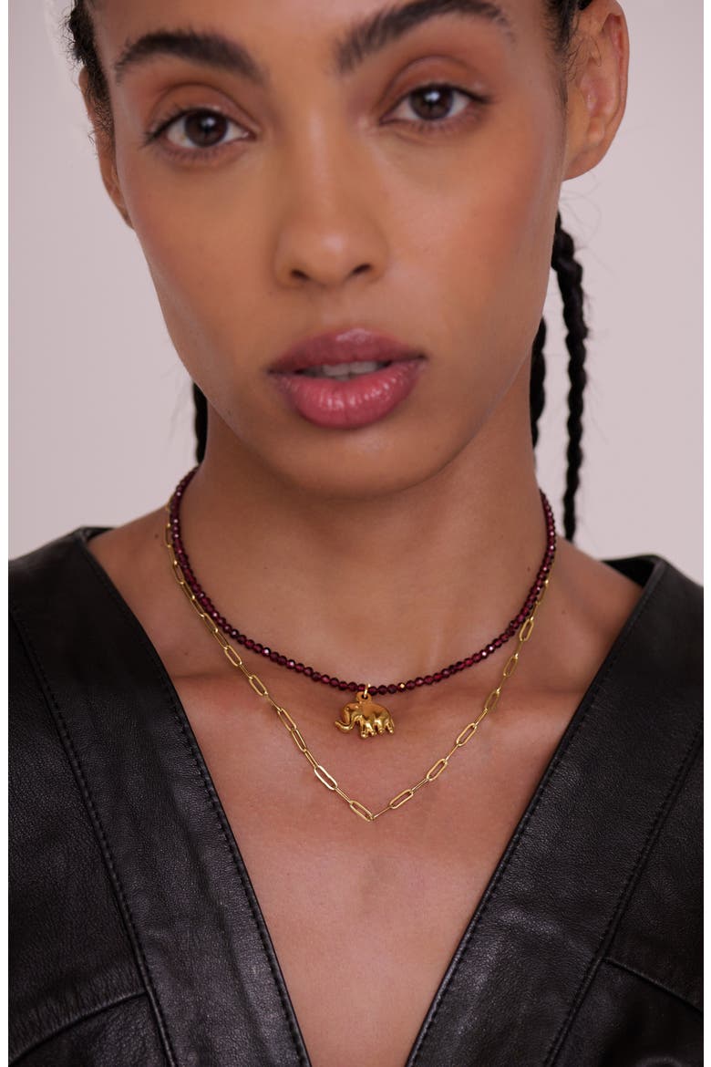 Large Flat Link Necklace, Alternate, color, GOLD