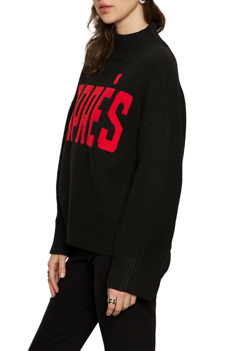 Sanctuary Aprés Sweater, Alternate, color, Black/ Mars Red