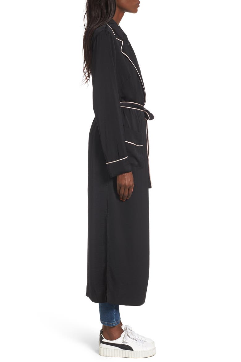 Satin Robe Jacket, Alternate, color, DEEP BLACK