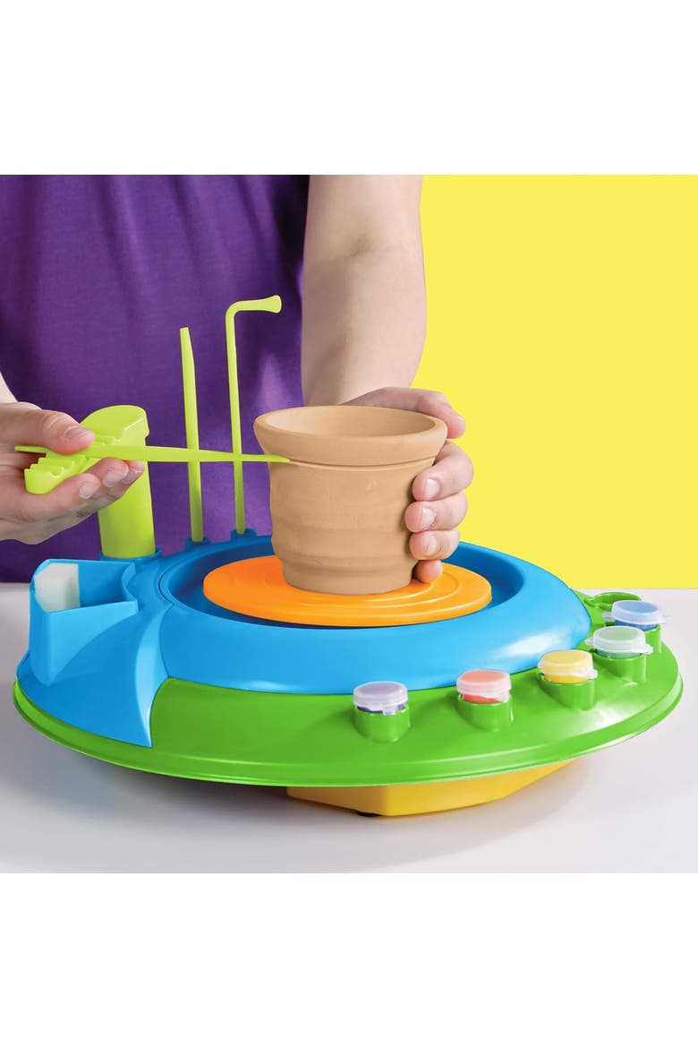 Crazart Motorized Pottery Wheel Kit, Craft Kit, Batteries Required, Kids, Alternate, color, Multicolored