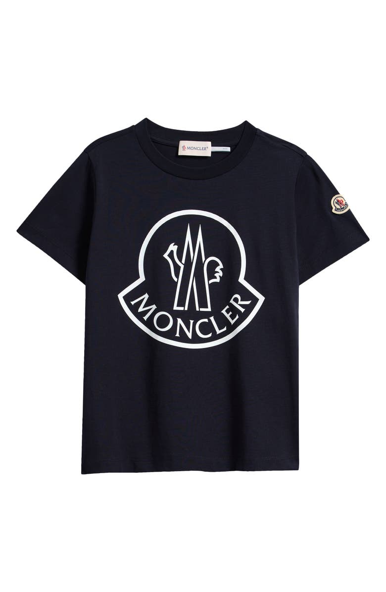Moncler Kids' Logo Cotton T-Shirt, Main, color, Blue Navy
