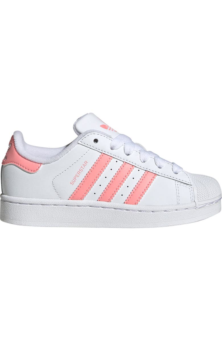 adidas Kids' Superstar II Sneaker, Alternate, color, White/ Semi Pink Spark/ White