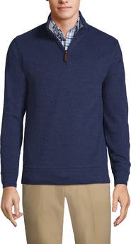 Lands' End Bedford Rib Quarter Zip Pullover Sweater