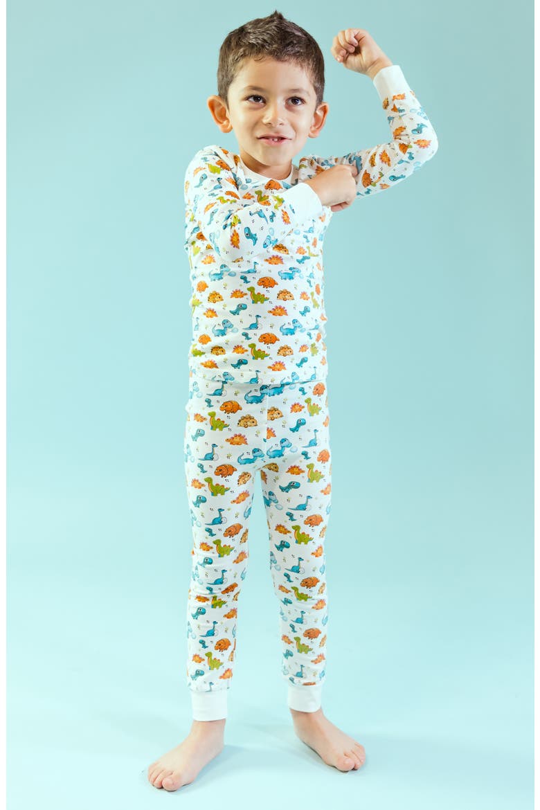 Kids Organic Two-Piece Pajama Set, Alternate, color, BLUE/ GREEN