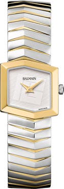 Balmain Taffetas Hexagonal Two-Tone Bracelet Watch, 23mm