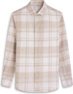 Bugatchi Julian Shaped Fit Plaid Linen Button-Up Shirt