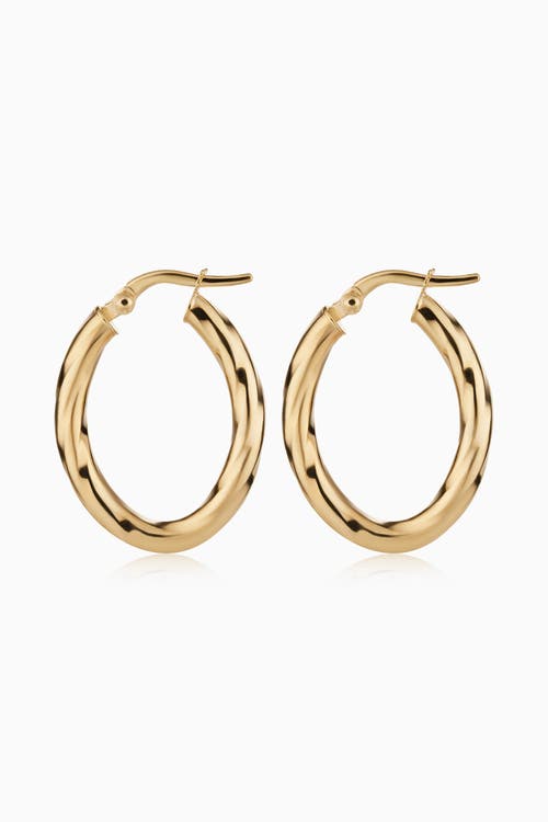 Oradina 10k Gold Goddess Midi Oval Hoops In Yellow Gold