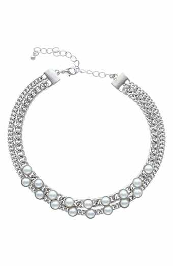 Vivian Imitation Pearl Curb Chain Choker