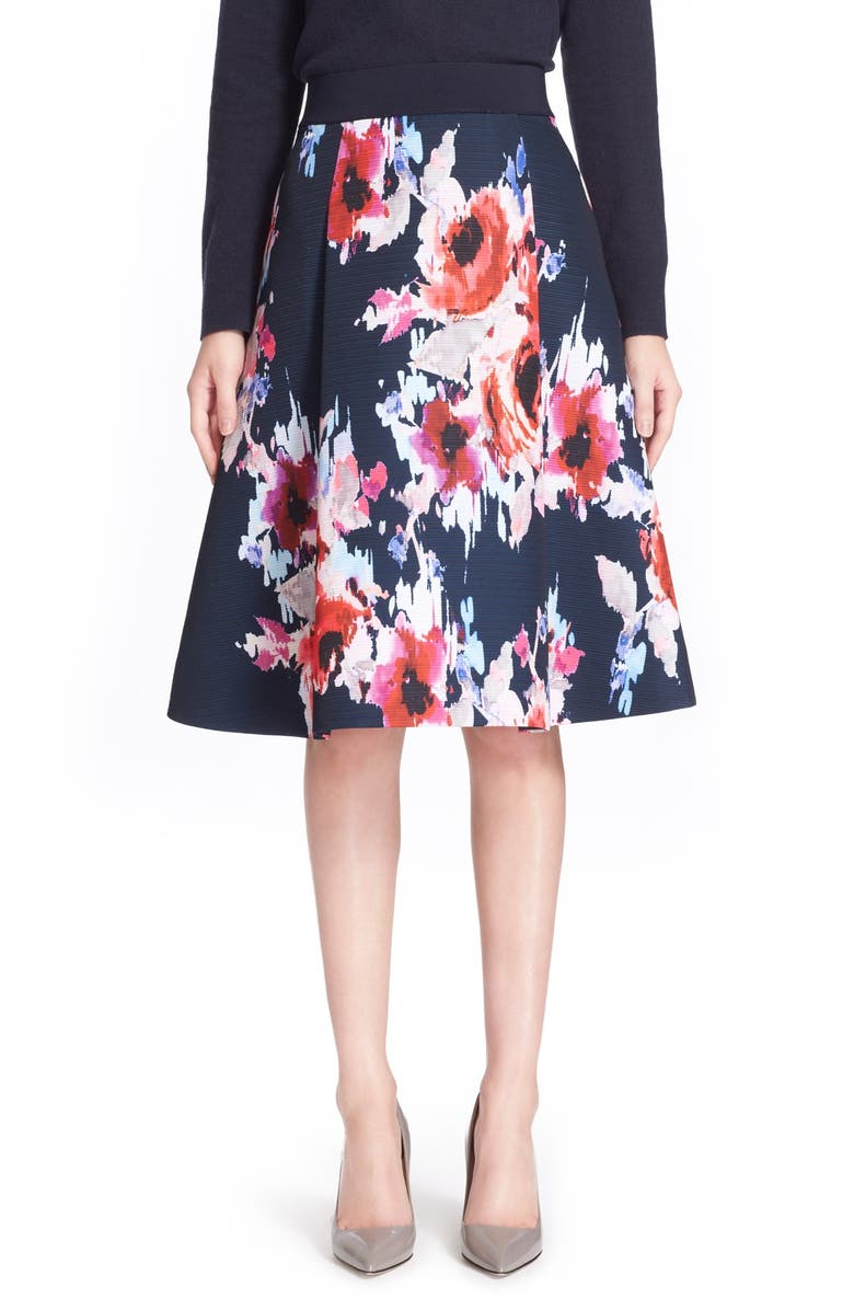 Kate Spade New York 'hazy floral' print midi skirt, Main, color,