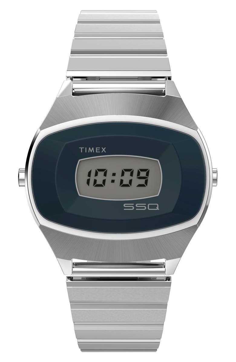Timex<sup>®</sup> Q Reissue 1975 SSQ Bracelet Watch, 38mm, Main, color, Digital