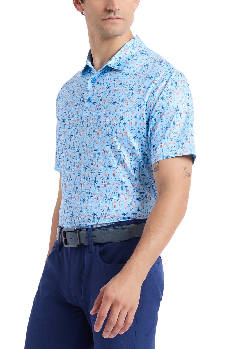 Robert Graham Coastal Vibes Knit Polo, Alternate, color, Light Blue