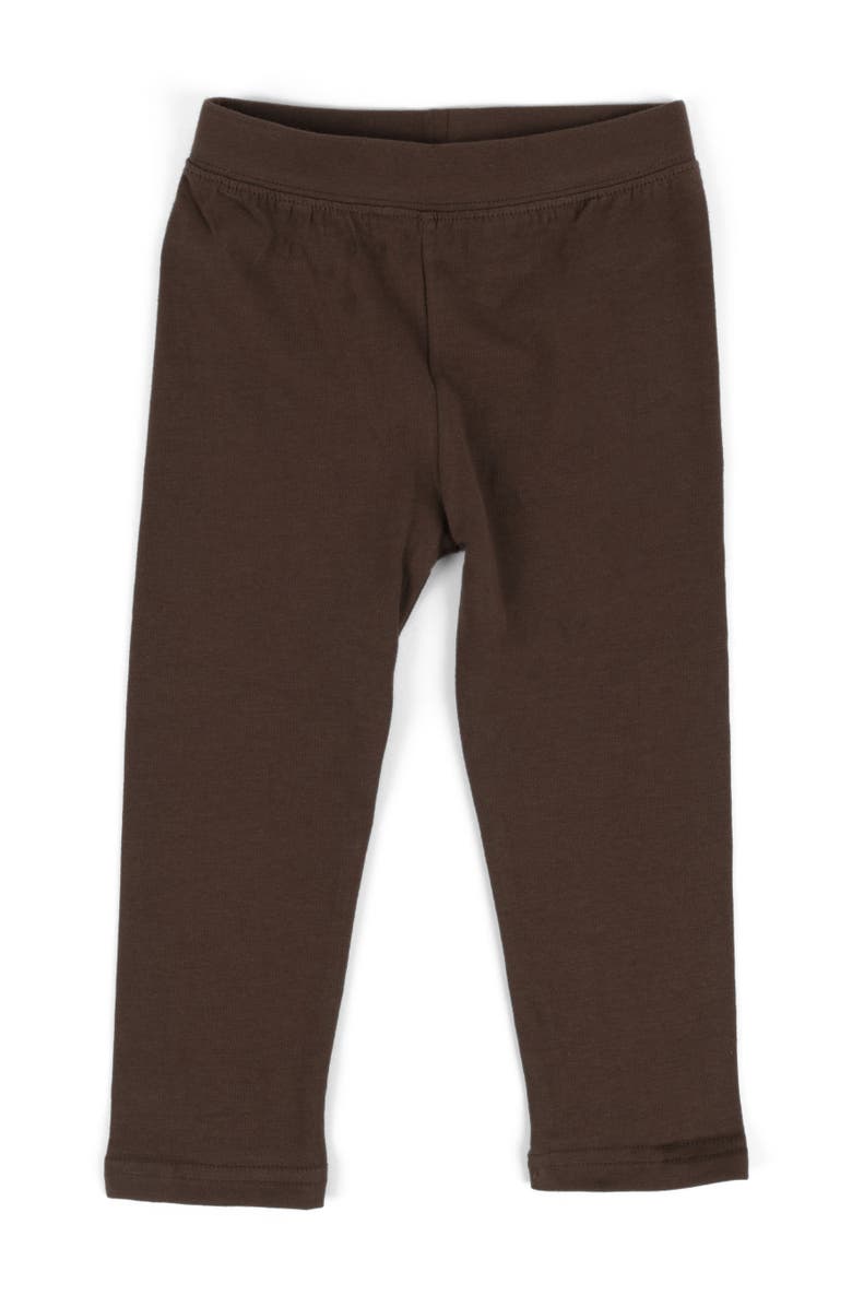 Leveret Girls Cotton Leggings, Solid Colors, Main, color, Brown