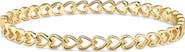 DEVATA Open Heart Bangle Bracelet in Gold Plated Sterling Silver