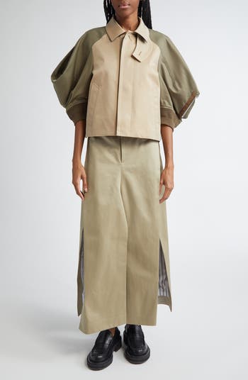 sacai 国内買付 Cotton Chino Skirt Sacai Belted Cotton Chinos Skirt | Nordstrom
