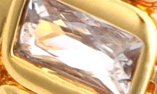 Panacea Baguette Crystal Hoop Earrings In Gold