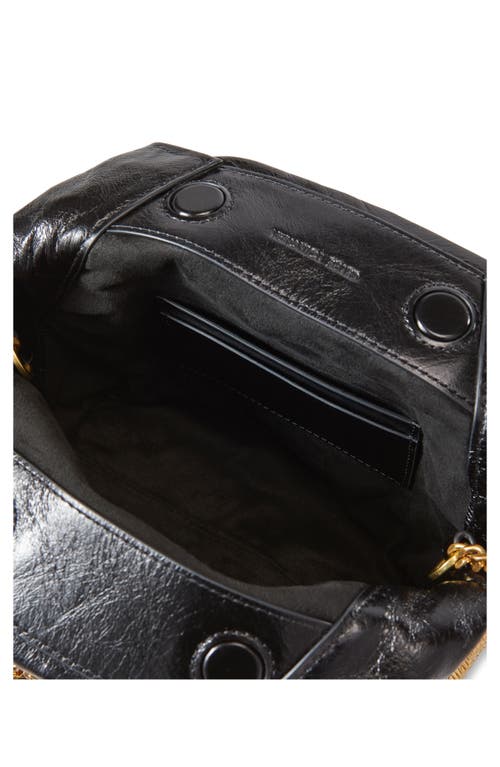 Veronica Beard Small Slouch Metallic Convertible Leather Shoulder Bag In Black