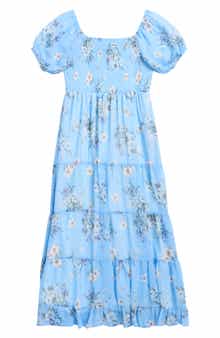 RARE, TOO! Kids' Chiffon Smocked Puff Sleeve Dress