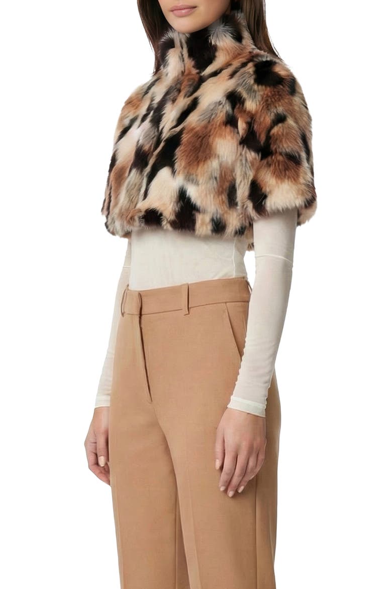 Fur-Free Golden Fox (Faux Fur) Bolero, Short Sleeves, Alternate, color, GOLD